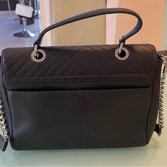 Karl Lagerfeld Paris Agyness Medium Shoulder Bag Black with silver hardware - Picture 2 of 7